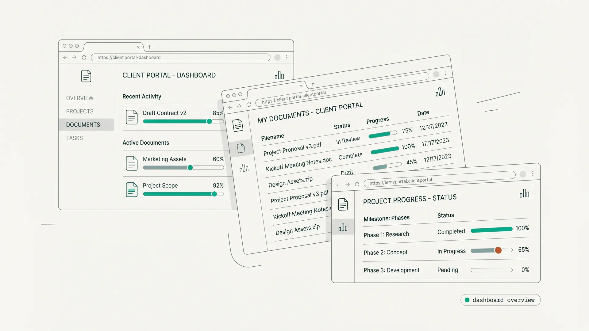 Comparison dashboard showing 10 client portal software tools