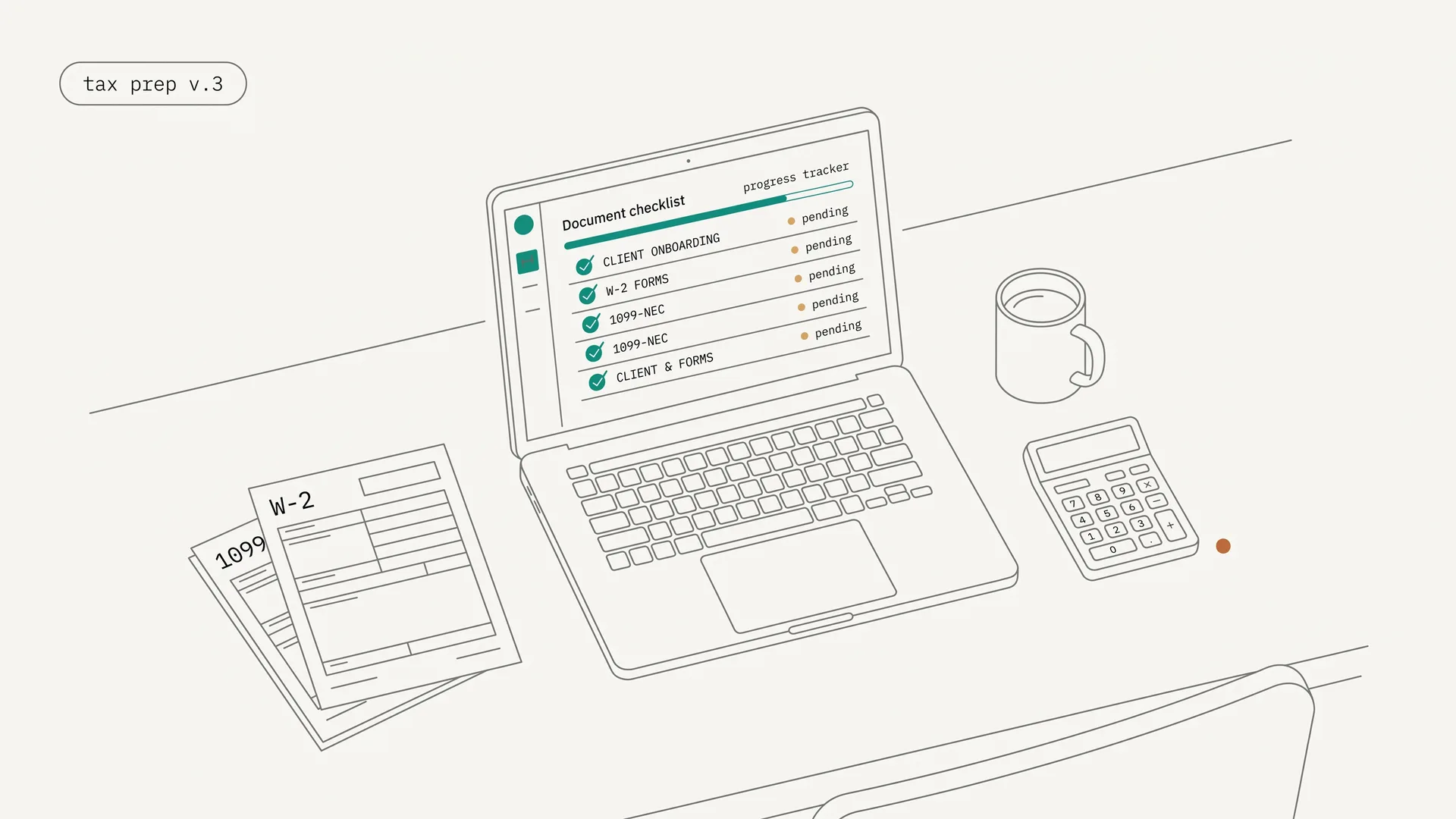 Accounting firm dashboard showing client tax document collection progress