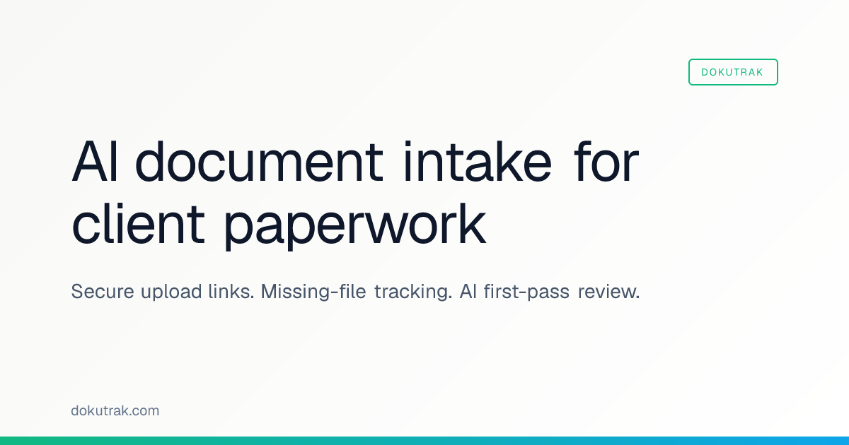 AI document intake for client paperwork